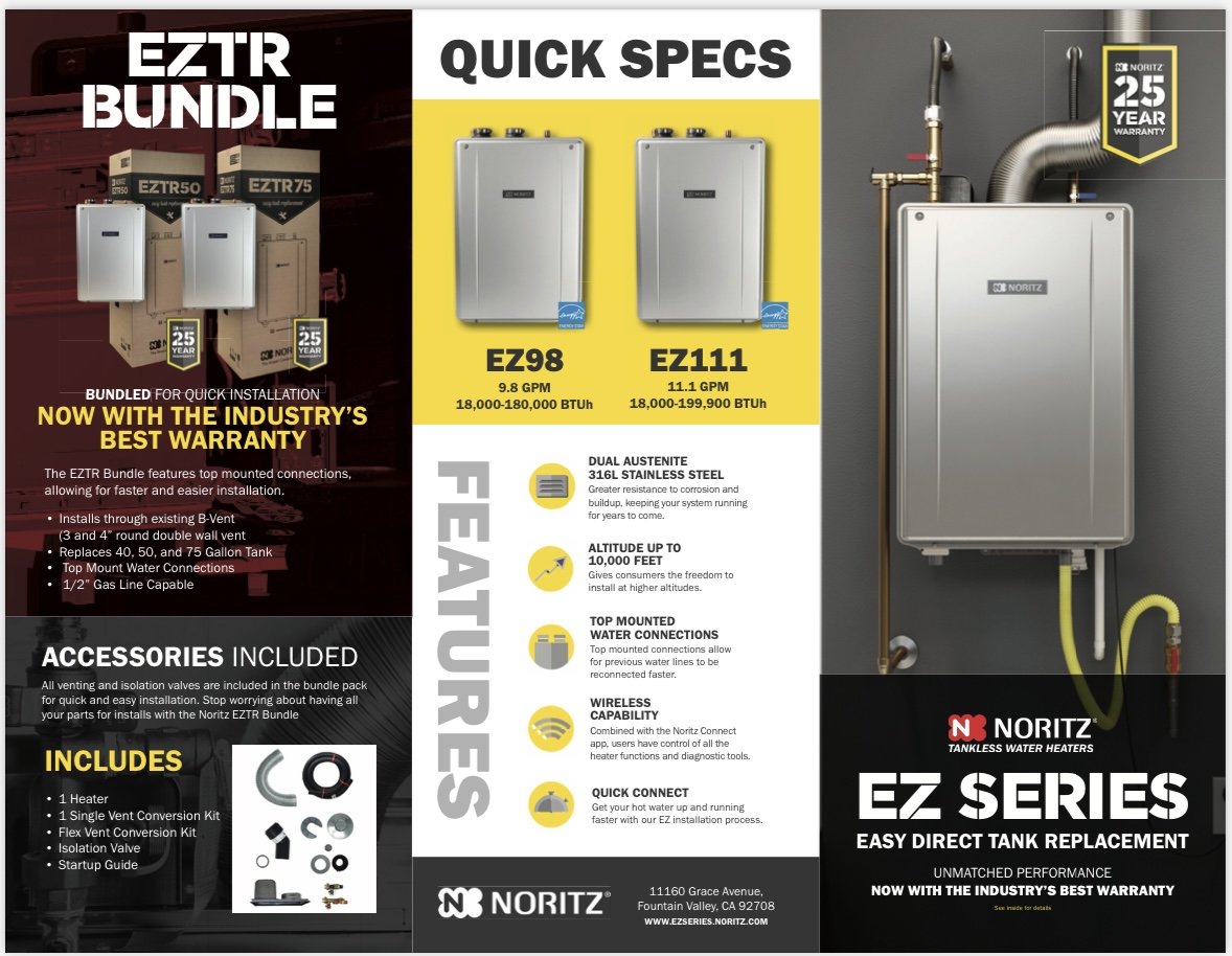 Noritz EZTR75 Tankless Water Heater Replacement Kit - Image 2